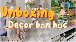 Shopee Haul  Unboxing  Những món đồ decor bàn học cho năm học sắp tới [upl. by Sholeen411]