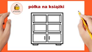 Jak narysować półkę na książki  Jak narysować regał z książkami łatwo  Jak się rysuje [upl. by Merrily]