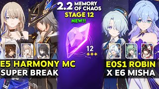 E5 Harmony MC x Serval Super Break amp E0S1 Robin x E6 Misha  MOC 12 v22  Honkai star rail [upl. by Ettenahc476]