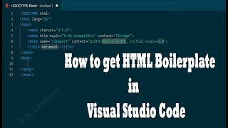 How to get HTML Boilerplate in Visual Studio Code  SHLinkon [upl. by Suh305]