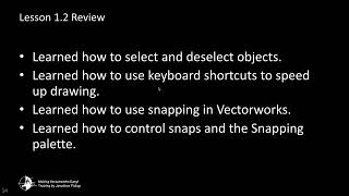 Lesson 12 Vectorworks Foundation Course  Selection and Snapping [upl. by Trautman]