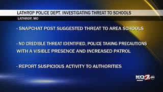 Lathrop PD Investigating Threat to Schools Wednesday morning [upl. by Aihpled]