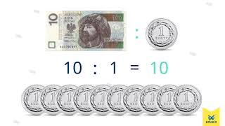 Banknoty i monety – Matematyka Klasa II  Eduelopl [upl. by Athena]