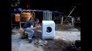 Washing machine plus brick destruction fail [upl. by Hussey482]