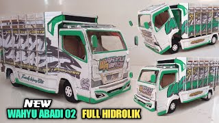 MEMBUAT MINIATUR TRUK NEW WAHYU ABADI 02 BISA OLENG DARI KARDUSFULL HIDROLIK  HANDMADE [upl. by Queridas]