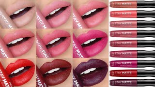 RIMMEL STAY MATTE LIQUID LIPSTICKS SWATCHES amp REVIEW  ALL 14 SHADES [upl. by Mill]