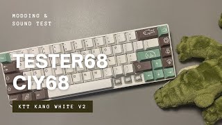 A 12 Keyboard Build  CIY TESTER68 Mods  KTT Kang White V2  THOCK [upl. by Alix]