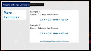 Amps to milliamps  A to mA Conversion formula with Solved Examples [upl. by Ynogoham]