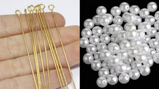 How To Make Simple And Beautiful Pearl Earrings At Home  DIY  Pearls Jewelry Making  uppunutihome [upl. by Recor534]