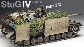 135  StuG IV Camouflaged with plants  Part 2  Tamiya  Tank Model   Painting  weathering [upl. by Rothberg358]