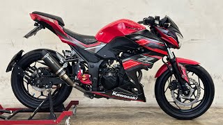 Kawasaki Z300 Abs 2016 Exhaust sound Leovince slip on [upl. by Llebana]