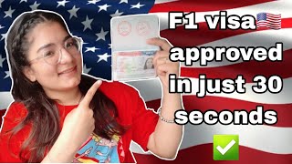 F1 Visa Approved✅ In Just 30 Seconds🇺🇸  Delhi Consulate  USA Interview Experience  Yana In USA [upl. by Lune]