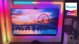 AMAZING TV BACKLIGHT LED STRIPS How to install LED light behind TV  Govee Immersion Ambient Kit [upl. by Ziul401]