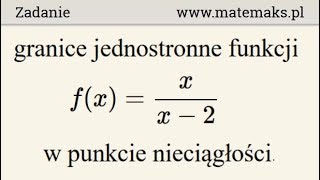 Granice jednostronne funkcji  przykład [upl. by Oberstone907]