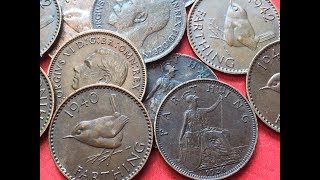 UK Great Britain Farthing Coin Collection [upl. by Emylee673]