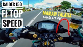 RAIDER 150 Fi STOCK TOP SPEED  MAMAW TALAGA DI PA SAGAD [upl. by Yaresed]