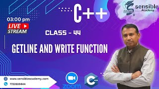 C Class44 getline and write function 🔴Live [upl. by Noneek]