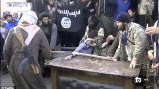 Muslim Syrian extremists cut off a mans hand as punishment for stealing VIDEO Thief [upl. by Goldi27]