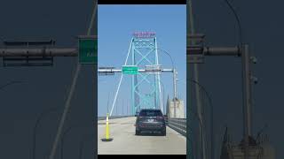 Crossing the AmbassadorBridge Part 1 travelvlogs detroitriver [upl. by Snahc]