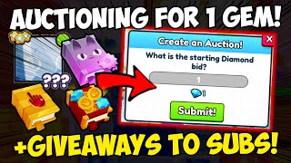 BIG GIVEAWAYS Auctioning RARE ITEMS for 1 Gem in Pet Simulator 99 [upl. by Philps330]