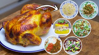 6 recetas usando pollo asado rápidas y fáciles [upl. by Nimzzaj319]