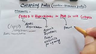 Collapsing pulse waterhammerpulse mnemonic in less than 2 minute [upl. by Nesilla]