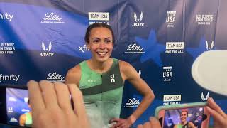 Sage HurtaKlecker ‘Pissed’ After Athing Mu Fall In Womens 800m Olympic Trials Final [upl. by Danby]