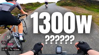 CYCLING SPRINTER vs HILL CLIMBER 1300 watts to drop Ed Laverack on a HILL CLIMB [upl. by Brout]