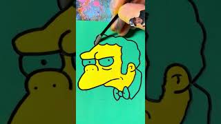 Pintando a Moe de los simpson youtubeshorts viral shortvideo shorts [upl. by Waldon]