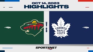 NHL Highlights  Wild vs Maple Leafs  October 14 2023 [upl. by Odlamur]