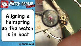 How To Align The Hairspring to set the watch in beat Watch repair techniques [upl. by Crosley]