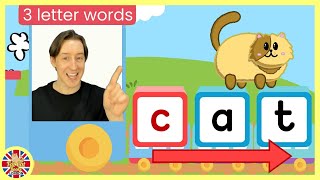 3 letter words phonics soundLearn to readat word familyfirst wordCVCletterskidslearningkids [upl. by Kinnie]