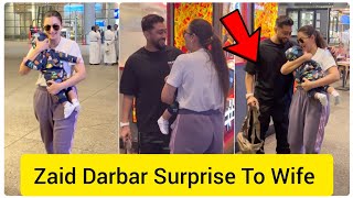 पापा Zaid Darbar ने दिया आपने Wife Gauhar Khan और Baby को Airport पर Surprise visit [upl. by Hera456]