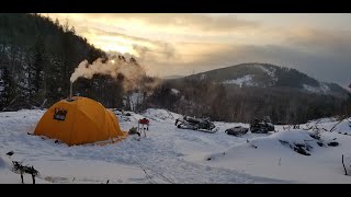 Hot Tenting off grid with an Arctic Igloo 10 with vestibule [upl. by Chrisoula465]