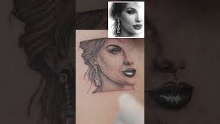 Taylor Swift Stipple Shading Portrait howtotattoo taylorswift shorts [upl. by Eberto]