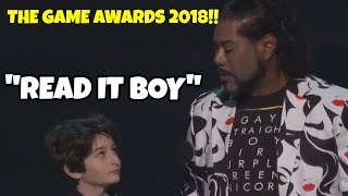 CHRISTOPHER JUDGE quotREAD IT BOYquot CROWD REACTION GAME AWARDS 2018 CONTENT CREATOR OF THE YEAR [upl. by Taggart]