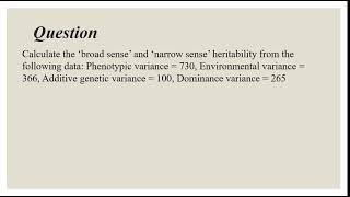 The concept of Heritability and how it is determined in broad sense and narrow sense [upl. by Sauveur]