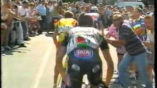 Racconigi Oropa 15°tappa Giro d Italia 1999 Marco Pantani RAI [upl. by Ardnazil]