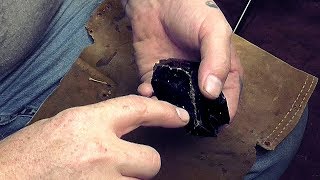 Abo Flint Knapping HowWhere To Start On A Chunky Piece Of Obsidian [upl. by Rosalyn754]