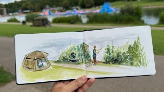 Painting At Fairlands Valley Park Camping and Fishing [upl. by Allenrac]