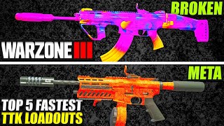 WARZONE TOP 5 FASTEST TTK LOADOUTS AFTER UPDATE Warzone Best Class Setups [upl. by Ahseek300]