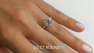 3 Carat Round Diamond Cathedral Engagement Ring [upl. by Jayme]