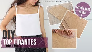 PASO A PASO PATRÓN BASE BLUSA  TOP TIRANTES [upl. by Herson]