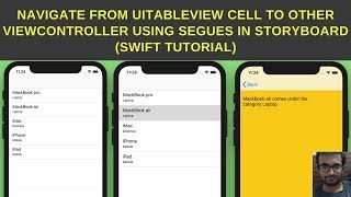 Navigate from UITableView cell to other ViewController using segues in storyboard [upl. by Ahsaya830]