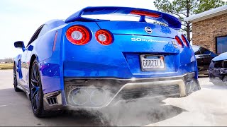 Nissan GTR Exhaust Install and SOUND HKS R35 [upl. by Ebag]