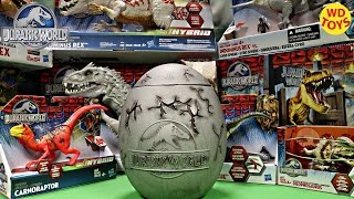 New Giant Jurassic World Surprise Egg For Kids  TRex Vs Indominus Rex  Velociraptor Unboxing [upl. by Linn143]