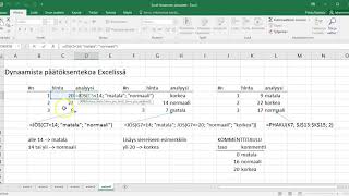 Excel 2016 VI  jos ja phakufunktiot kaavan kopiointi täyttökahva [upl. by Milo206]