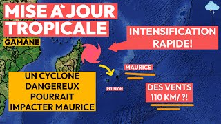 Le cyclone Gamane se renforce rapidement et devrait impacter Maurice et la Réunion [upl. by Llennahc8]