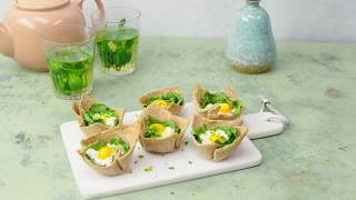 Recept Vegetarische miniquiches met spinazie geitenkaas kwarteleieren en bieslook  Allerhande [upl. by Gilus]