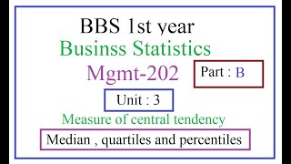 BBS 1st YearBusiness Statistics Unit3 [upl. by Otrebide400]